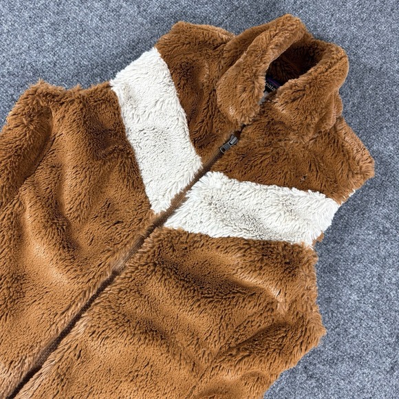 PATAGONIA Pelage Fleece Vest Womens S Brown White Full Zip Silky‎ High Pile - Picture 2 of 6